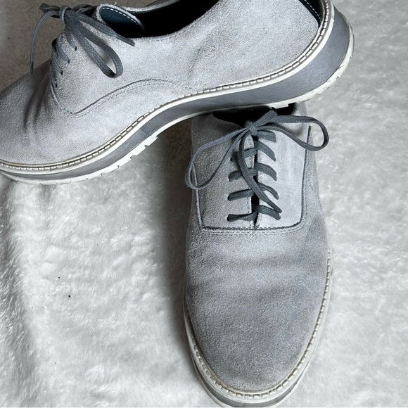 Girotti Handcrafted Gray Suede Men's Lace Up Oxfords Size 6 US / 38 EU - Picture 11 of 14